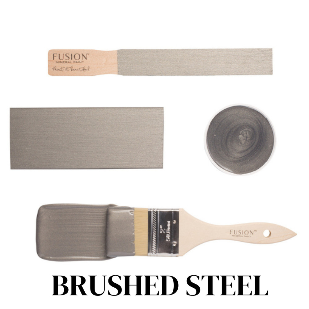 Brushed Steel - Metallics Fusion Mineral Paint 37 ml Upcycling Furniture Project